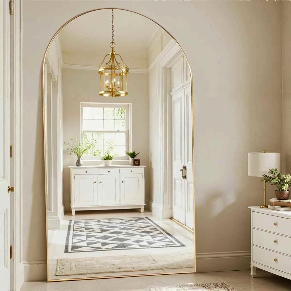 Large Oversized Arched Floor & Wall Mirror