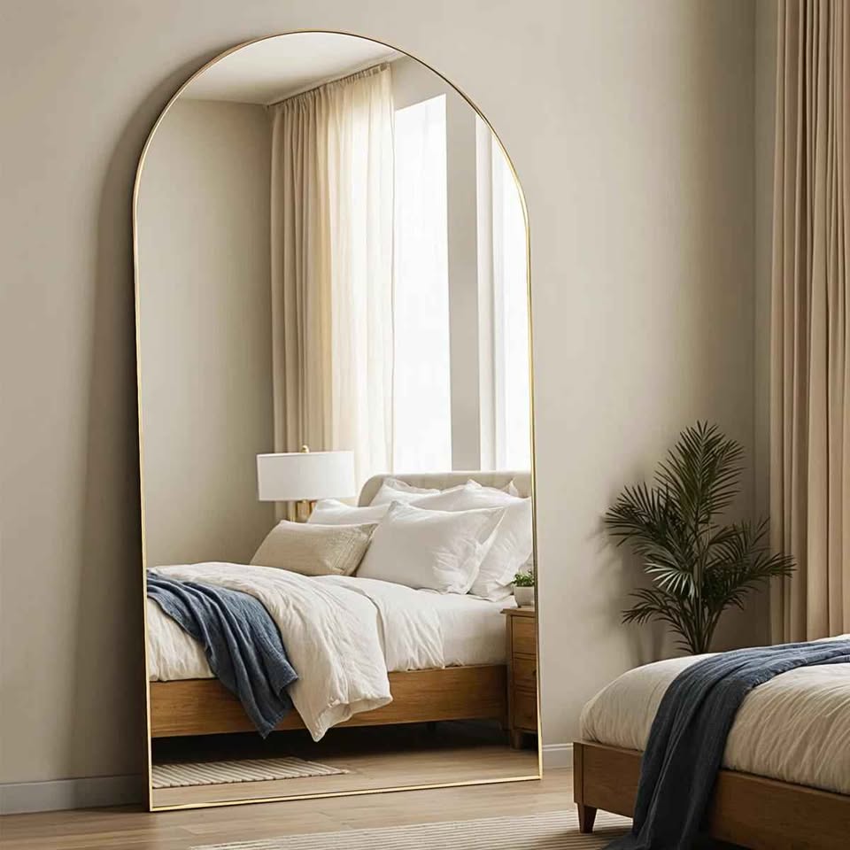Large Oversized Arched Floor & Wall Mirror - Image 4