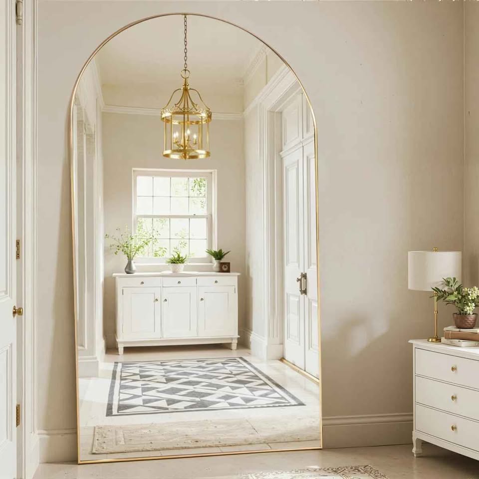 Large Oversized Arched Floor & Wall Mirror - Image 5