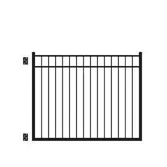 CATALYST New Haven 4-1/2-ft H x 6-ft W Black Aluminum Walk-thru Fence Gate