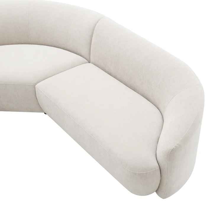 Dolen Curved Fabric Sectional ( Cream ) - Image 6