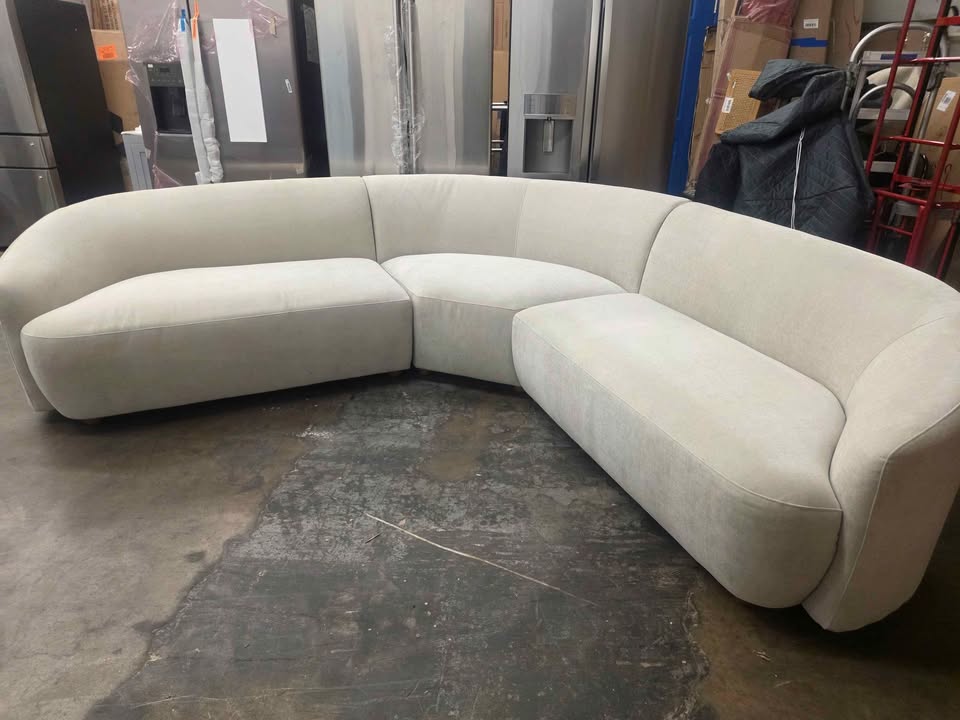 Dolen Curved Fabric Sectional ( Cream ) - Image 7