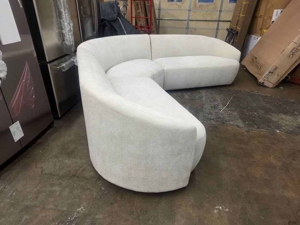 Dolen Curved Fabric Sectional ( Cream ) - Image 8