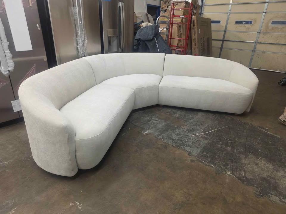 Dolen Curved Fabric Sectional ( Cream ) - Image 10