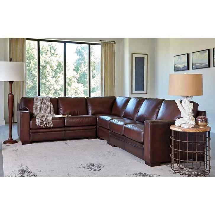Luca 4-piece Top Grain Leather Sectional