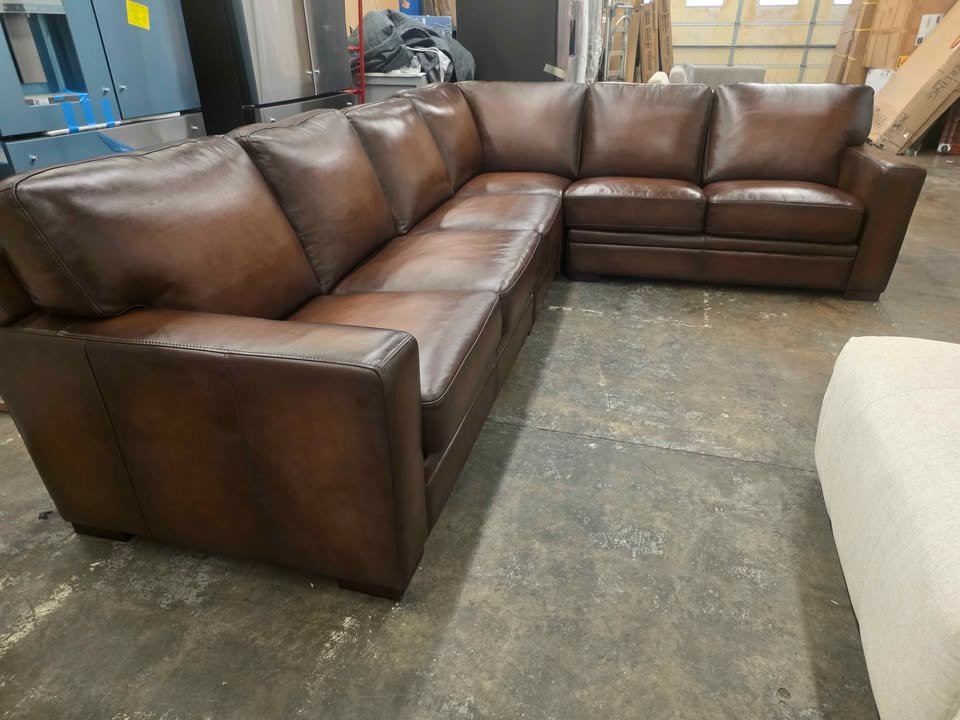 Luca 4-piece Top Grain Leather Sectional - Image 6