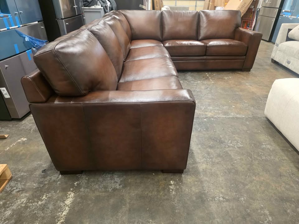 Luca 4-piece Top Grain Leather Sectional - Image 7