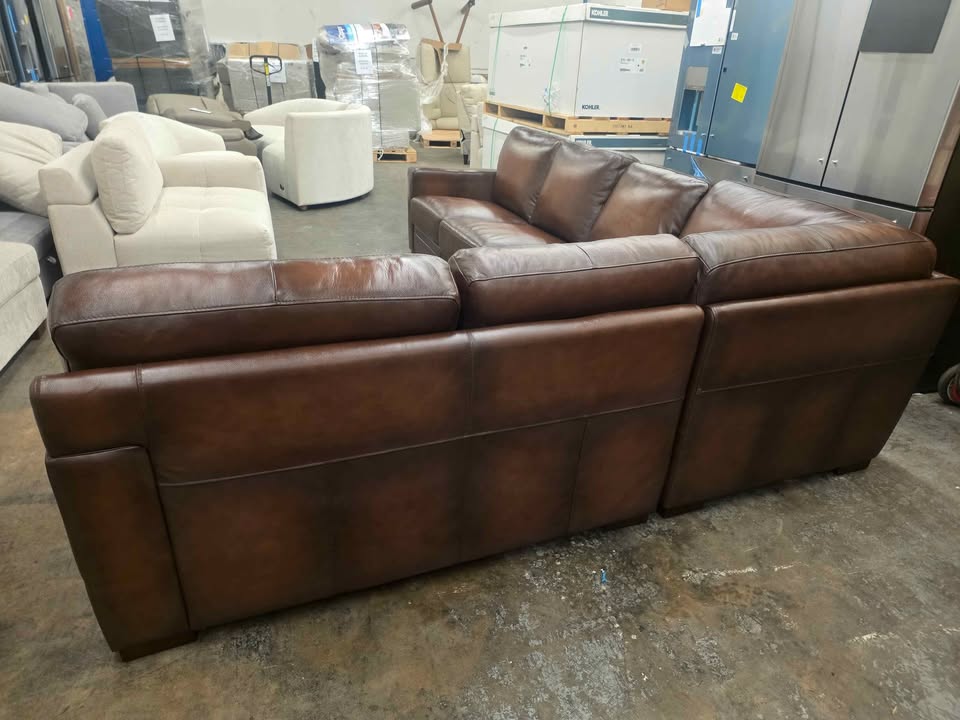Luca 4-piece Top Grain Leather Sectional - Image 8