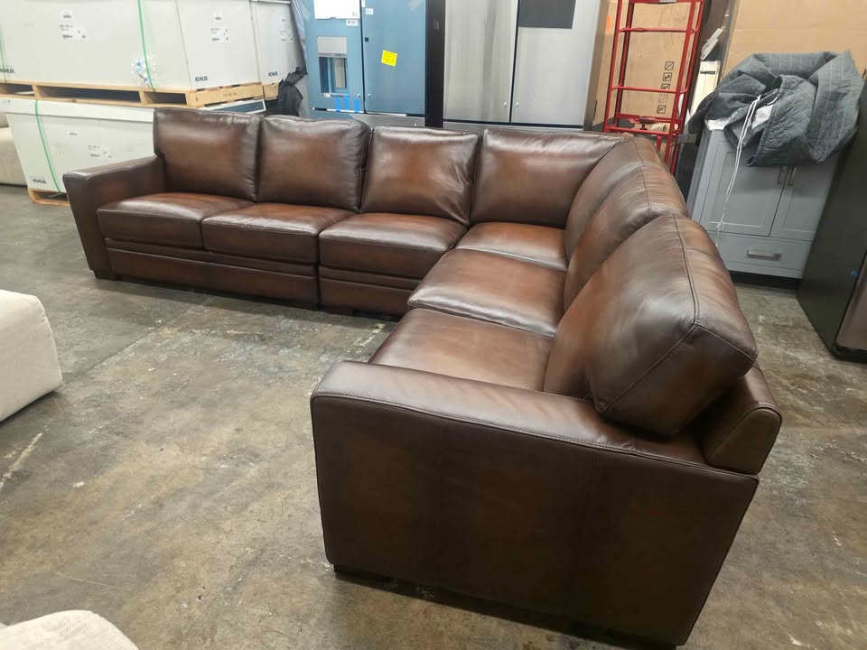 Luca 4-piece Top Grain Leather Sectional - Image 9