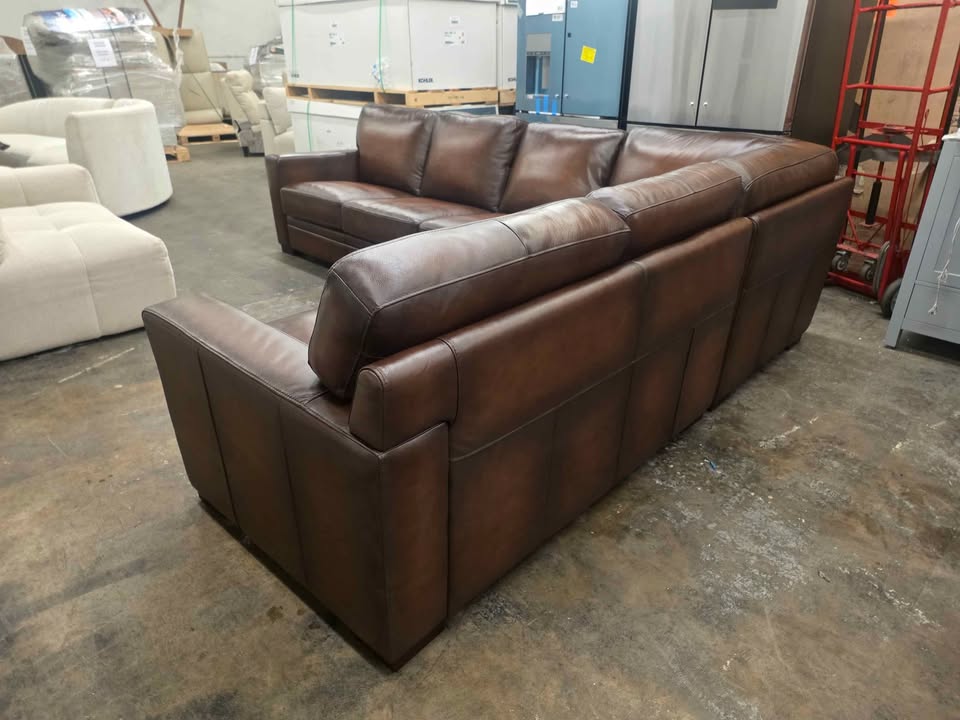Luca 4-piece Top Grain Leather Sectional - Image 10