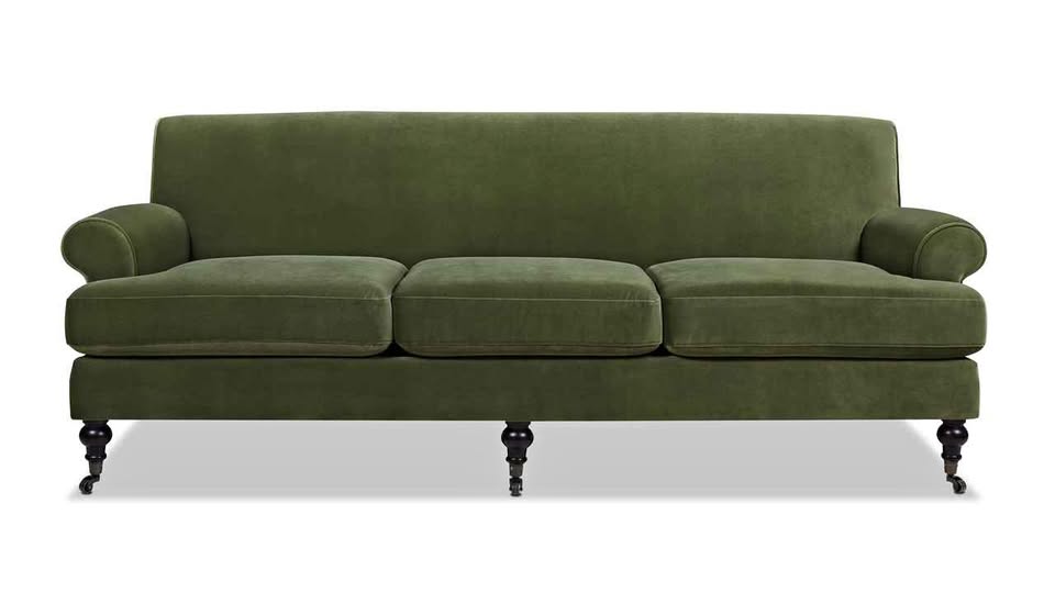 Alana 88" Lawson Three-Cushion Tight Back Sofa, Olive Green