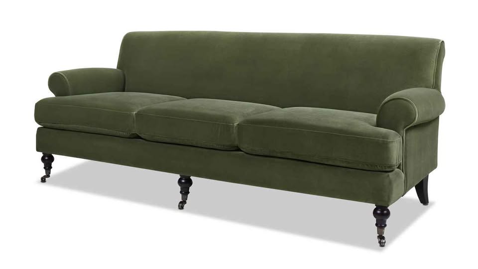 Alana 88" Lawson Three-Cushion Tight Back Sofa, Olive Green - Image 3