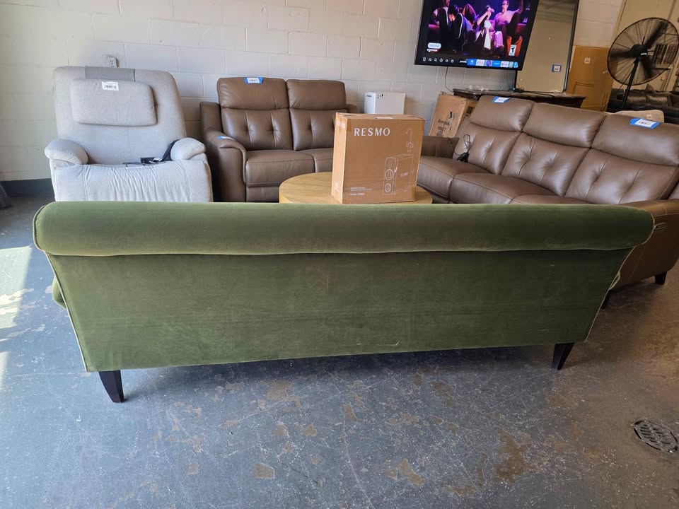 Alana 88" Lawson Three-Cushion Tight Back Sofa, Olive Green - Image 7