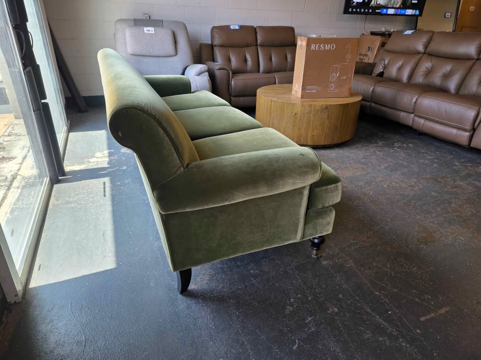 Alana 88" Lawson Three-Cushion Tight Back Sofa, Olive Green - Image 8