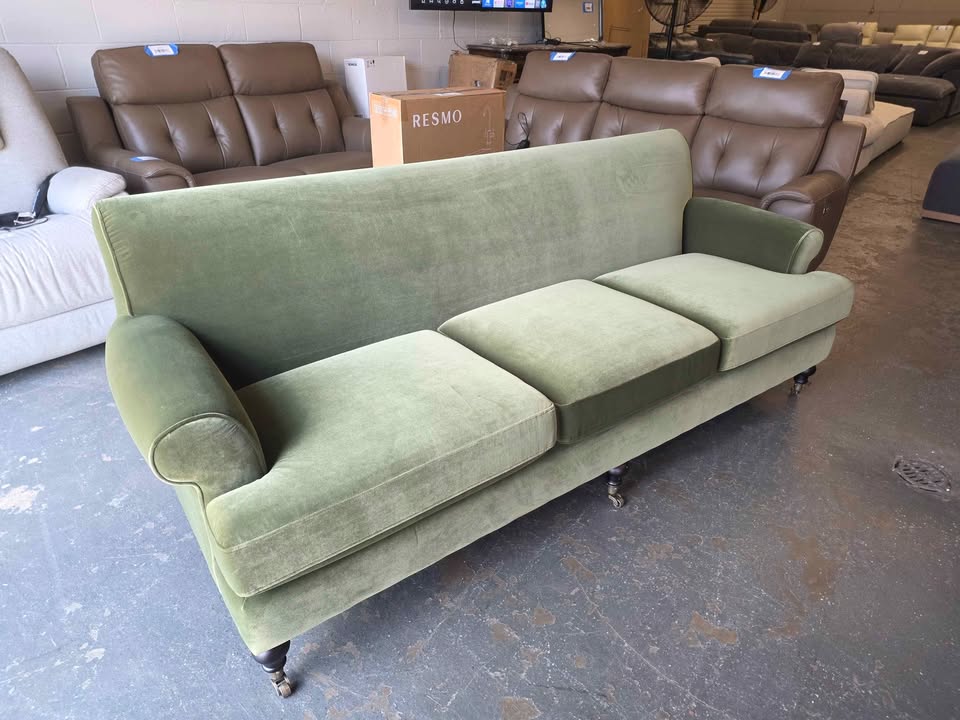 Alana 88" Lawson Three-Cushion Tight Back Sofa, Olive Green - Image 9