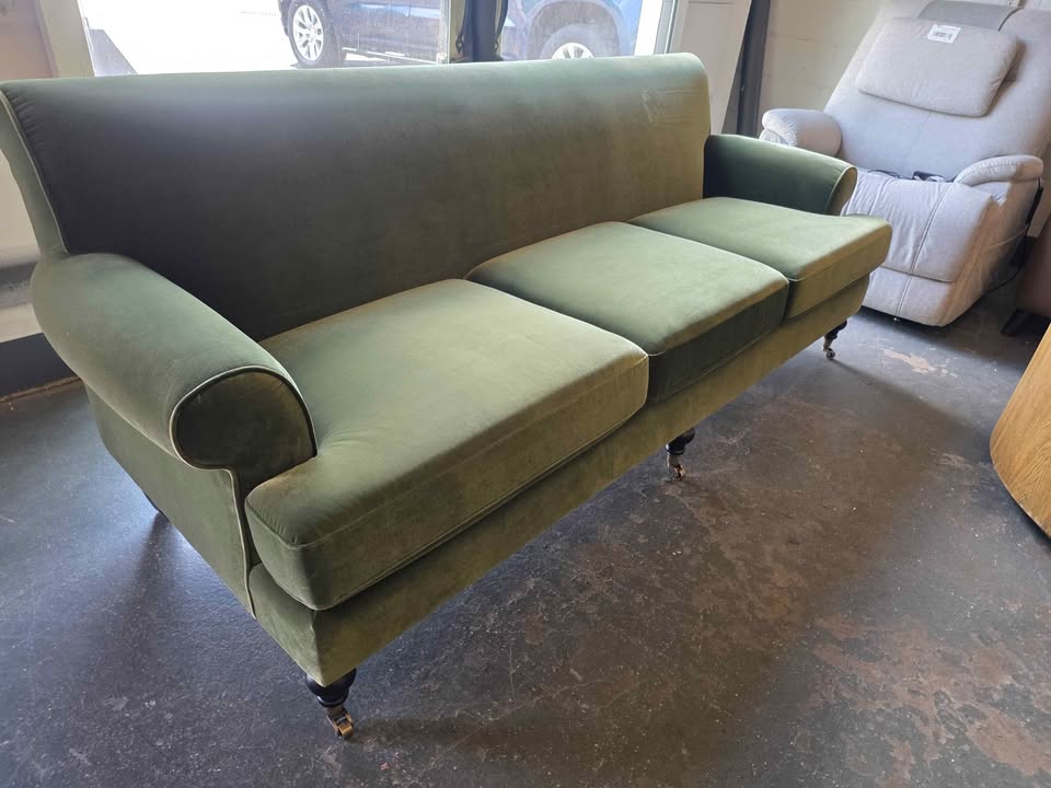 Alana 88" Lawson Three-Cushion Tight Back Sofa, Olive Green - Image 10