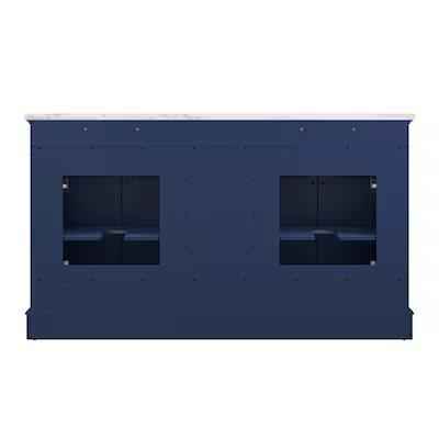 allen + roth Roveland 60" Roval Navy Undermount Double Sink Bathroom Vanity with Carrara marble top - Image 3