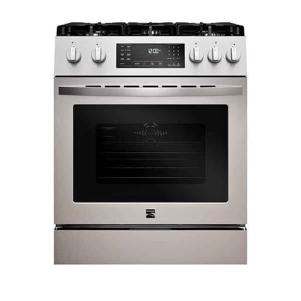 Kenmore 30 in. 4.8 cu. ft. 5 Burners Front-Control Gas Range in Stainless Steel with Air Fry