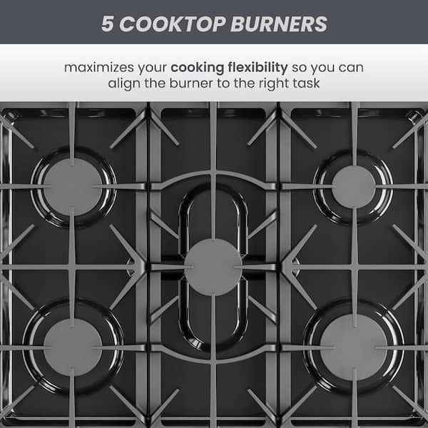 Kenmore 30 in. 4.8 cu. ft. 5 Burners Front-Control Gas Range in Stainless Steel with Air Fry - Image 3