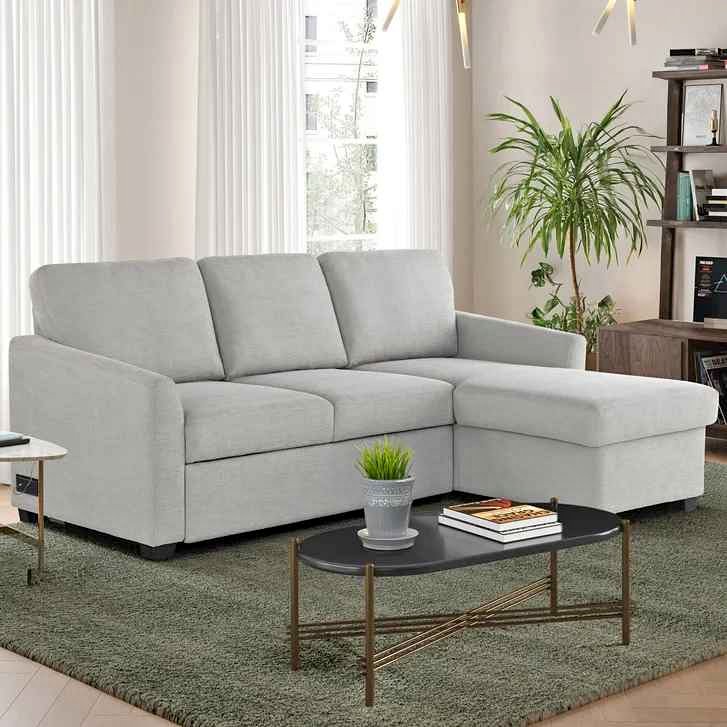 Coddle Cameron Convertible Sofa with Reversible Chaise and Storage, Beige