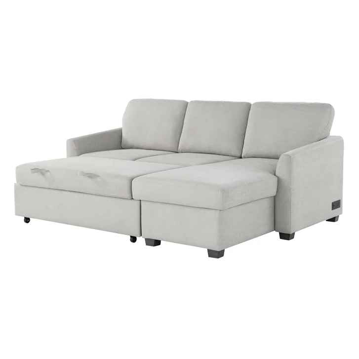Coddle Cameron Convertible Sofa with Reversible Chaise and Storage, Beige - Image 3