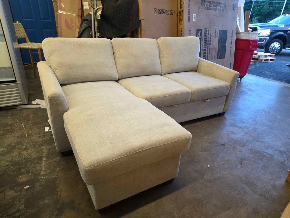 Coddle Cameron Convertible Sofa with Reversible Chaise and Storage, Beige - Image 6