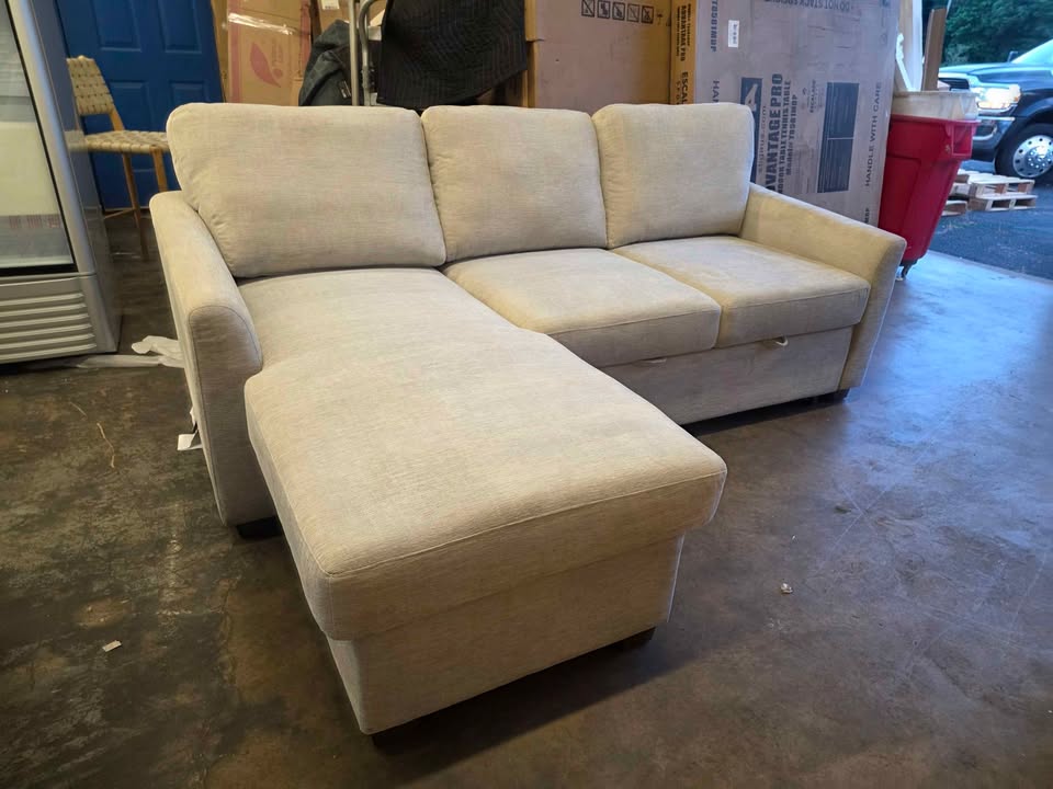 Coddle Cameron Convertible Sofa with Reversible Chaise and Storage, Beige - Image 7