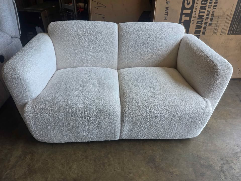 Armen Living Sierra 61 In. Ivory Loveseat in Boucle Fabric LCSE2IV - Image 5