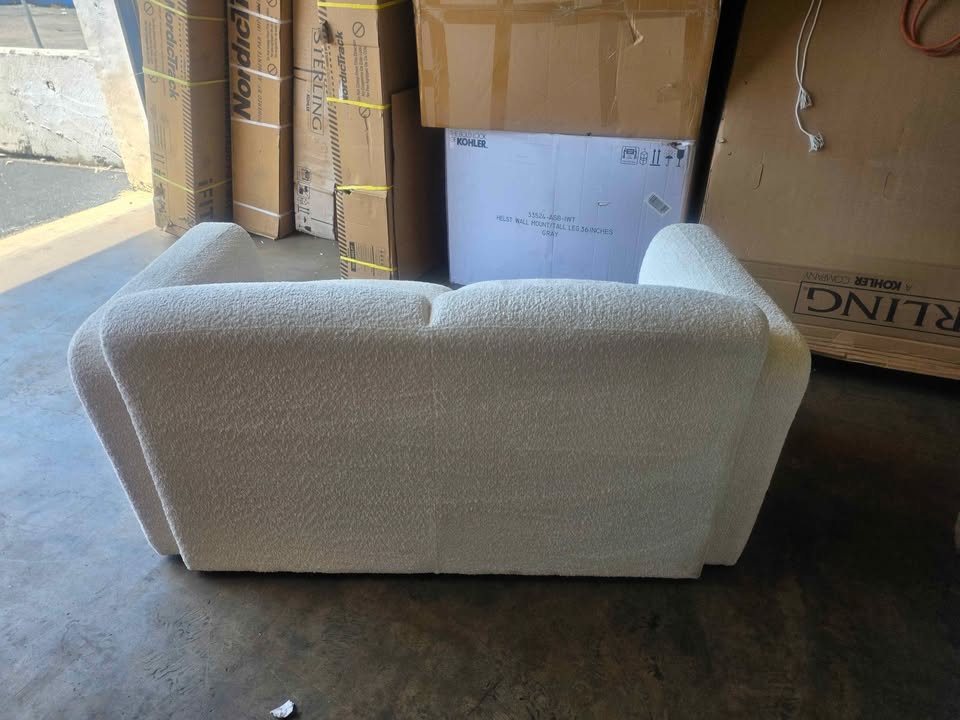 Armen Living Sierra 61 In. Ivory Loveseat in Boucle Fabric LCSE2IV - Image 9