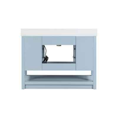 Margie 48" Light Cornflower Blue Vanity with White Engineered Stone Top ( Slight scratch in front ) - Image 5