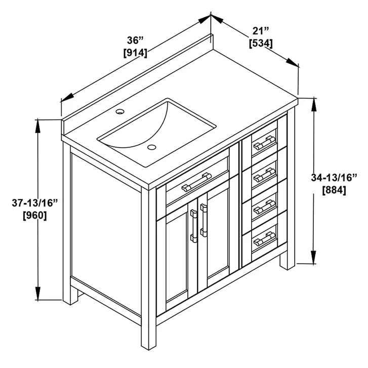 OVE Decors Lakeview Bath Vanity in White - Image 2