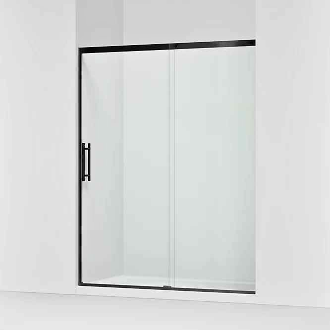 Prone 56-1/4"-59-5/8" W x 75-1/2" H sliding shower door with 5/16"-thick Crystal Clear glass