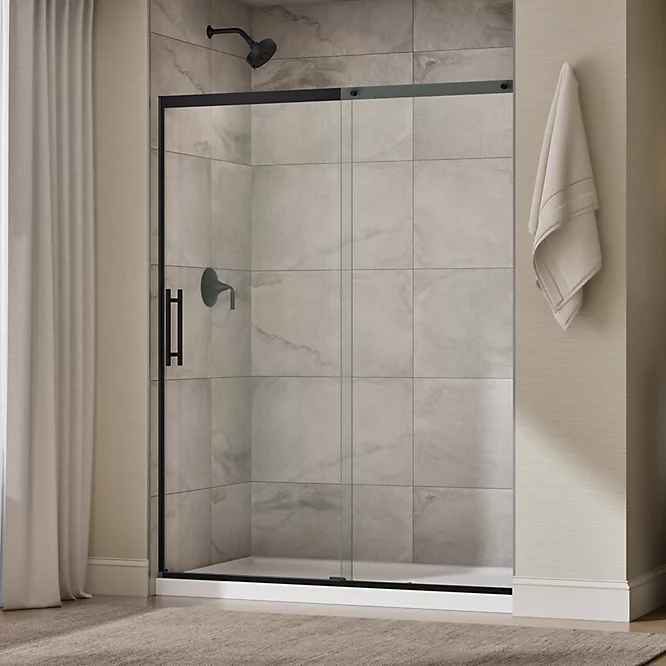 Prone 56-1/4"-59-5/8" W x 75-1/2" H sliding shower door with 5/16"-thick Crystal Clear glass - Image 2