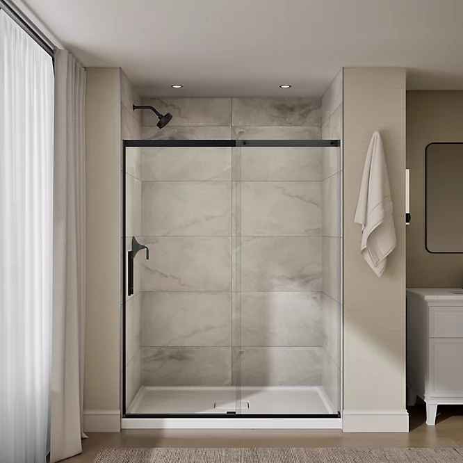 Prone 56-1/4"-59-5/8" W x 75-1/2" H sliding shower door with 5/16"-thick Crystal Clear glass - Image 4