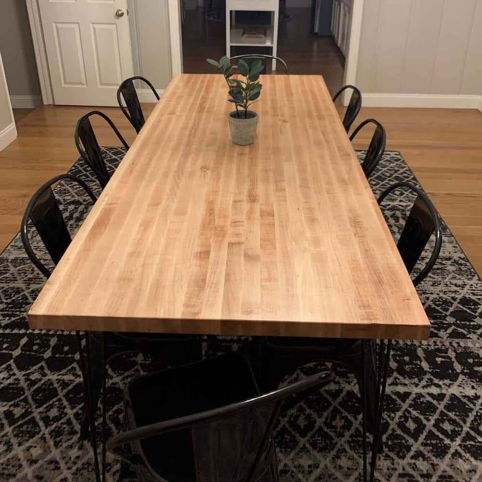 10 ft. L x 25 in. D x 1.5 in. T Finished Maple Solid Wood Butcher Block Countertop with Square Edge - Image 2