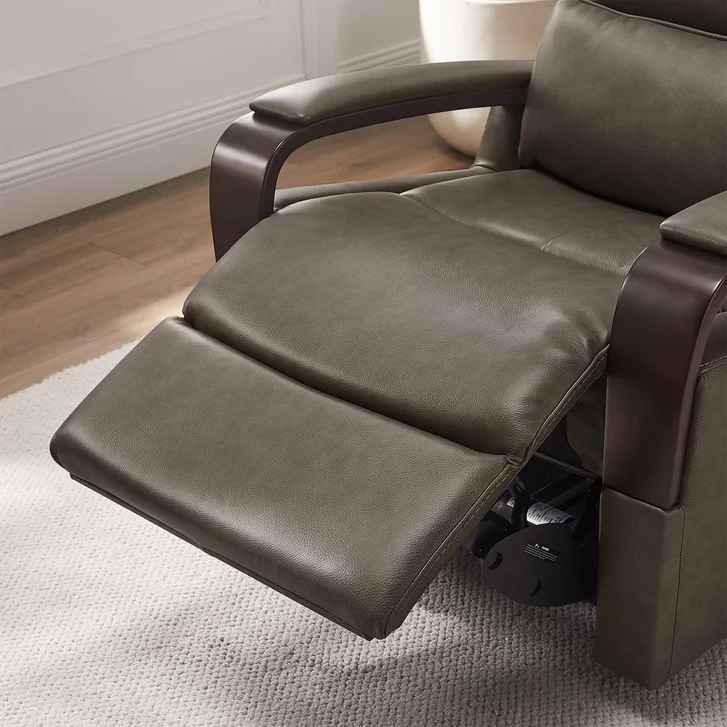 Shayne Leather Power Recliner with Power Headrest ( Taupe ) - Image 4