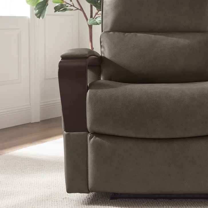 Shayne Leather Power Recliner with Power Headrest ( Taupe ) - Image 5