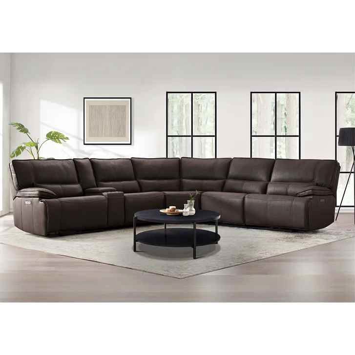 Brower Fabric Power Reclining Sectional with Power Headrests