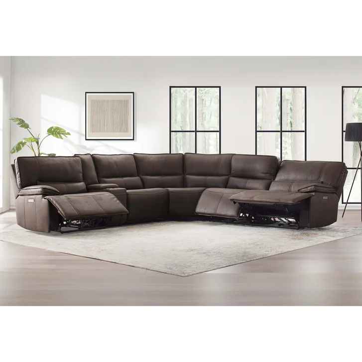 Brower Fabric Power Reclining Sectional with Power Headrests - Image 2