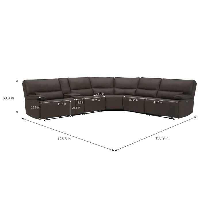 Brower Fabric Power Reclining Sectional with Power Headrests - Image 10
