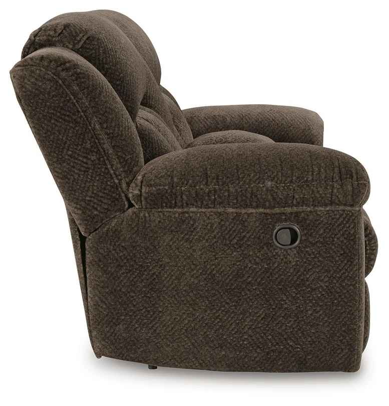 Frohn Manual Reclining Loveseat with Console ( Chocolate ) - Image 3