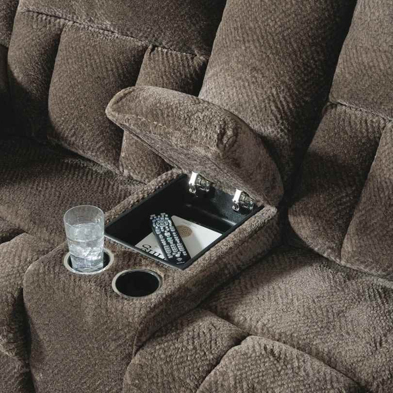 Frohn Manual Reclining Loveseat with Console ( Chocolate ) - Image 4