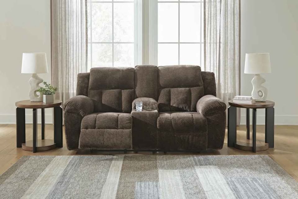 Frohn Manual Reclining Loveseat with Console ( Chocolate ) - Image 5