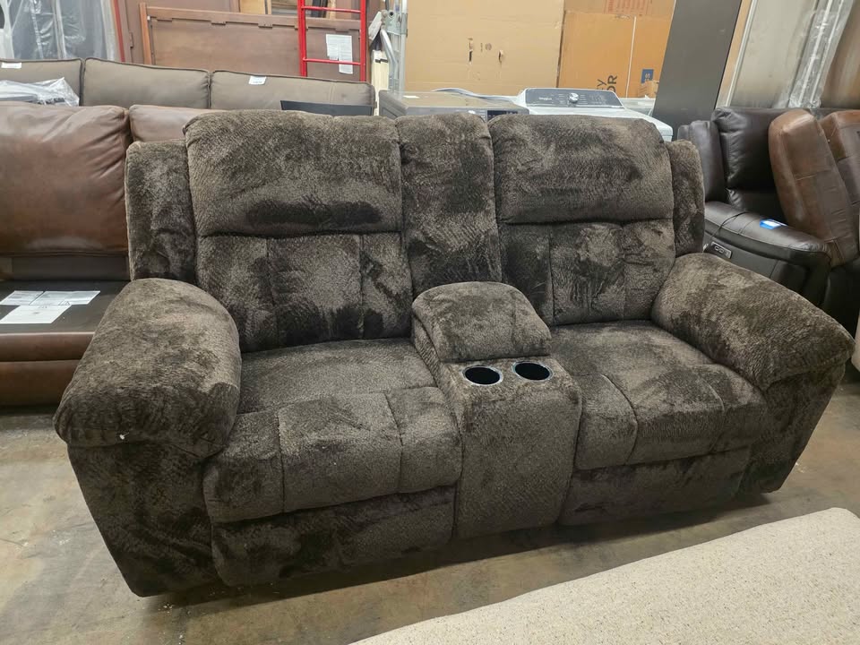 Frohn Manual Reclining Loveseat with Console ( Chocolate ) - Image 7