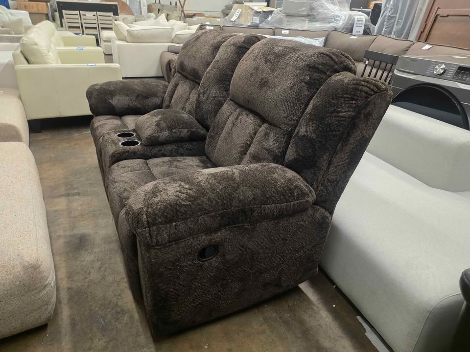 Frohn Manual Reclining Loveseat with Console ( Chocolate ) - Image 8