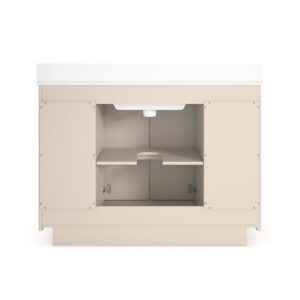 Stanfield 48in Beige Single Sink Bathroom Vanity ( Cracked Top in Pictures ) - Image 4