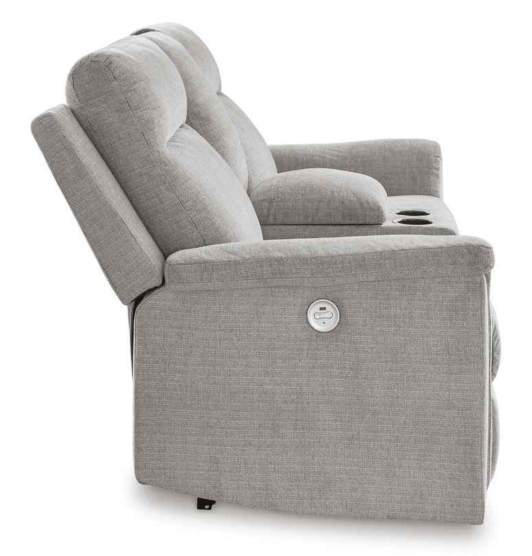 Barnsana Power Reclining Loveseat with Console ( Ash ) - Image 6