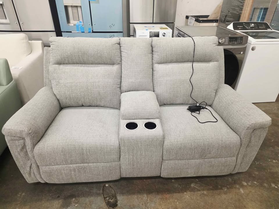 Barnsana Power Reclining Loveseat with Console ( Ash ) - Image 8