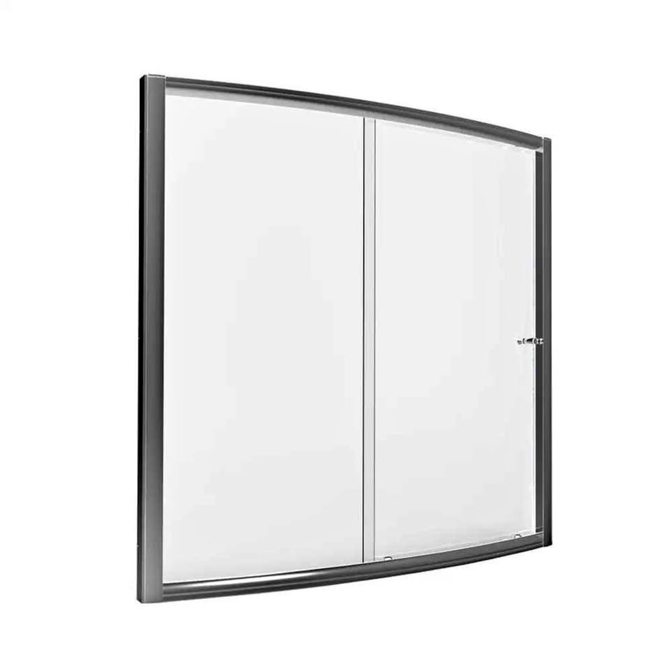 American Standard Saver Silver Shine 57" to 59" W x 57.5" H Framed Sliding Soft Close Bathtub Door