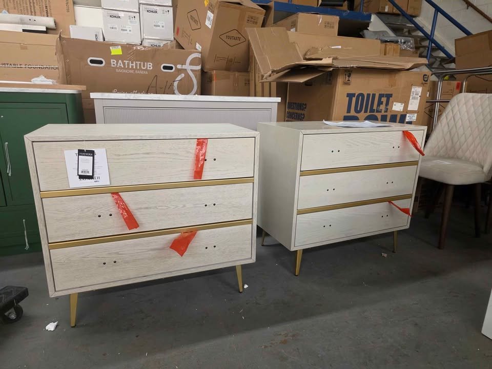 Safavieh Katia 3 Drawer Chest - White Wash/Gold - Image 10
